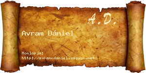 Avram Dániel névjegykártya